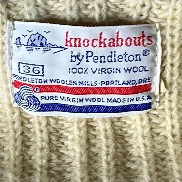 Vtg Knockabouts by Pendleton Wool Knitted Sweater Cardigan Size 36 - Picture 6 of 7